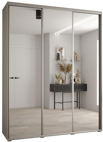 Kleiderschrank mit Spiegel Dakota 2 Garderobenschrank - Schrank Schlafzimmer - Mehrzweckschrank 2 Schiebetüren - Regalen - Flur Möbel - Kleiderstange Schrank - Allzweckschrank - closet - Gaderobe