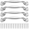 Heozhuyi 4 Pcs Doors Pull Handles, Sliding Barn Door Handles, Retro Bow Shaped Garden Gate Garage Shed Cabinets Door Grab Handles, with Screws - 129 mm (Silver)