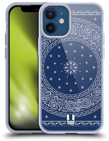 Head Case Designs Runden Blau Klassische Paisleymuster Softgelhülle Kompatibel Mit Apple iPhone 12 Mini Und Kompatibel Mit Magsafe Zubehör