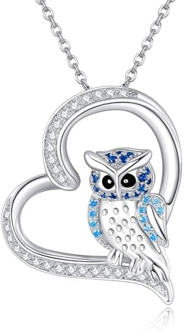 JERWLI Tier Halskette 925 Sterlingsilber niedliches Meerschweinchen/Eichhörnchen/Frosch/Pferd/Pinguin Herzanhänger Halskette Schmuck Geschenk für Frauen
