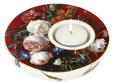 Goebel Kerzenhalter De Heem Blumen in Vase, Bunt