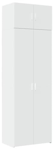 vidaXL Hochschrank Weiß 70x42,5x225 cm Holzwerkstoff, Schrank hoch, Seitenschrank, Badschrank, Schränke hoch, Seitenschränke, Badschrank hoch