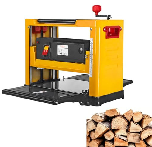 Pialla Elettrica per Lavorazione del Legno da 13pollici,piallatrice per Legno da Banco con Scala Doppia,velocità 8000giri/min E profondità Taglio Regolabile 1-3mm,Larghezza Taglio 330mm
