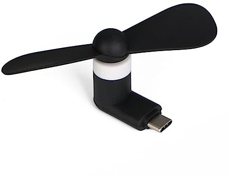 BFLKY Portable USB-C Fan, Silicone, Small, Black, Energy-efficient Operation