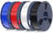SUNLU PLA+2.0 Filament 1.75mm 4KG, Upgrade PLA Plus 3D Drucker Filament, Stärker und robuster, Maßgenauigkeit +/-0.02mm, 1KG Spule, 4KG in Total, Schwarz+Weiß+Rot+Blau