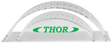 THOR-DARTS 12er Display - Acryl Dartständer Wave - Displayständer für Darts (Transparent, Grün)