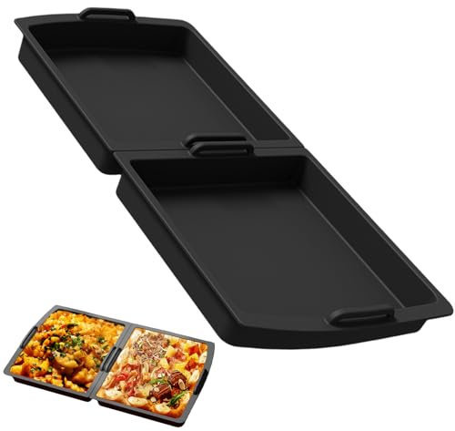 2 Stück Backschalenteiler Kompatibel für Tefal OptiGrill XL, Plus + XL, Elite Plus XL, Elite XL, Backschaleneinsatz aus Silikon, Backform Zubehör für Braten, Backen, Grillen, Backschale