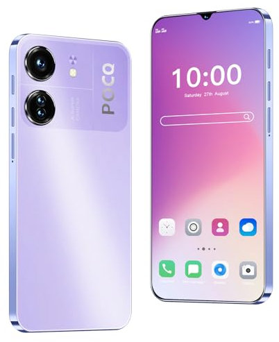 Fine Life Pro Sblocca telefono, schermo da 6,3 pollici, smartphone 4G-LTE FDD TDD, doppia fotocamera, 2GRAM, 16GROM, espandibile 128GB, doppia SIM card, adatto per utenti principianti (3, purple)