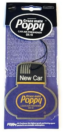 Poppy Grace Mate Classic Cardboard Car Airfreshener NEW CAR Value pack 10 pcs.