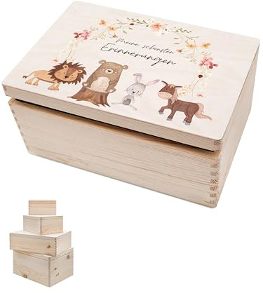 wunderwunsch Babybox, Erinnerungsbox Baby, Holzkiste personalisiert | Erinnerungskisten, Holz Erinnerungsboxen, Personalisierte Erinnerungskiste, Neugeborenen Box, Memory, Mädchen, Junge