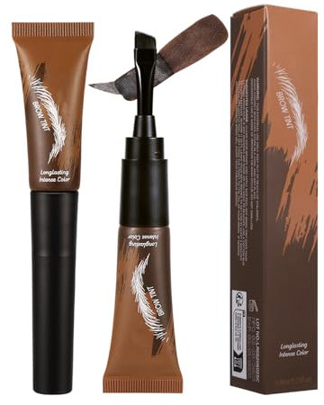 Tinte de cejas a prueba de manchas de manchas, tinte semipermanente de tinte de cejas impermeable para pestañas gruesas regordetas tinte de pestañas de volumen de larga duración y cejas completas para