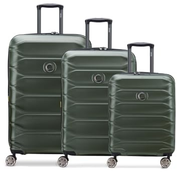 DELSEY Paris Koffer-Set 3-teilig für Damen und Herren | Reise-Trolleys 50 x 29,5 x 78 cm aus hochwertigem, robustem Polycarbonat Material | Erweiterbar & Teleskopgriff| Meteor Serie