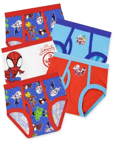 Marvel Boys Underwear, Spidey And His Amazing Friends 5 Pack Boys Pants, Spiderman Kids Underwear, Ages 18 Months To 8 Years