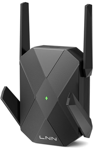 LNN AX1800 Extension WiFi 6, port Gigabit Ethernet, répéteur de signal double bande 2,4/5 GHz, jusqu'à 1,8 Gbit/s, couvre 1500 m², multi-appareils, configuration sans application, mode AP