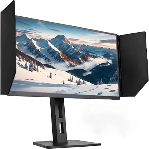 Desktop Monitor Sonnenschutz, Einstellbar 24-27 Zoll Faltbare Sichtschutzhaube für Büro und Gaming, Tragbare Sonnenblende für alle Computermarken
