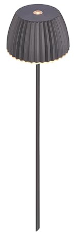 BRILONER - Riffle Mini Gartenleuchte mit Erdspieß, Akku, Touch, dimmbar, höhenverstellbar, Außenleuchte Akku, Gartenlampe, Beetbeleuchtung, Gartendeko, Wegeleuchten außen, 8,5 x 80,5 cm, Anthrazit