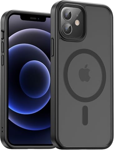 UNBREAKcable Magnetic for iPhone 12 Case, Compatible with MagSafe, Full Camera Protection, Built-in Magnetic Ring, Drop Protection Shockproof Slim Phone Cover (Black)