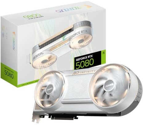 GIGABYTE AORUS GeForce RTX 5080 Infinity Wood 16G Carte Graphique | 16GB GDDR7, 256bit, PCI-E 5.0, 2805MHz Fréquence du cœur, 3 x DP 2.1b, 1 x HDMI 2.1b, DLSS 4, GV-N5080AORUSIF WD-16GD