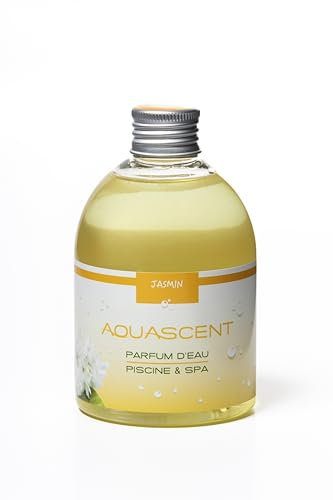 Aquascent - Parfum Piscine et Spa Jasmin - Concentré 250ml : élimine Les odeurs, préserve l'eau Claire, sans Alcool ni Colorant. Fabriqué en France. Compatible Sel & Chlore
