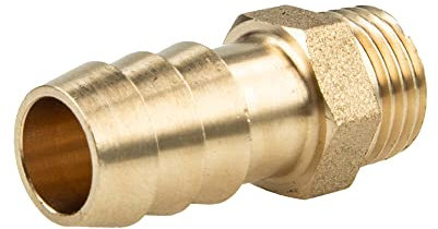 tecuro Raccord de tuyau hexagonal en laiton - Diamètre : 32 mm - Filetage extérieur DIN ISO 228-1 - Cylindrique