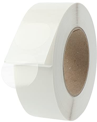 Verschlussetiketten transparent - Ø 40 mm - 2.000 Klebepunkte auf 1 Rolle(n), 40 mm Kern, Polyethylen selbstklebend