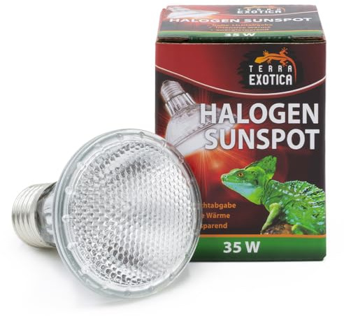 Halogen Sunspot 35W - Halogen Sun Spot Spotstrahler Wärmestrahler Reptilien | Halogen-Wärmespot für Terrarien – erzeugt gezielte Wärme und einen natürlichen Sonnenplatz für Reptilien.