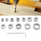FTVOGUE Set di anelli di arresto di profondità per punte da trapano Set 12pcs Anello di fine di foratura di acciaio inox 3-16mm con chiavi esagonali per serrare le viti di arresto dello stop