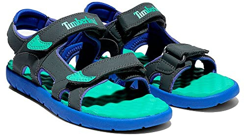 Timberland Perkins Row 2-strap, Unisex-Kinder Peeptoe Sandalen, Grau (Grigio (Dark Shadow) Tb0a24zg0281), 24 EU