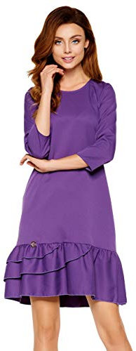 Lemoniade Elegante Vestito Corto Donna a Manica Lunga o Corta per aperitivo/Ufficio/Festa, MOD. 5 Lilla, M