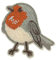 Kleiber Bügelbild Patch Applikation zum Aufbügeln Vogel grau orange 4,0 x 4,5 cm