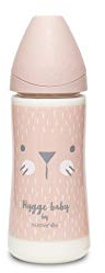 Suavinex Biberon Tetine Ronde Débit Rapide Moustache Rose 360 ml 1 Unité 306703