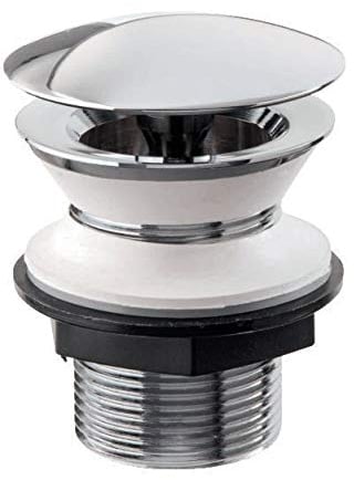 aquaSu® Design Schaftventil Luxus 65 mm | nicht verschließbar | für Waschbecken ohne Überlauf | chrom | rund | Standard-Anschluss: 1 1/4 | 6,5 cm Schaftlänge | Ø 6,6 cm | Metall | 22687 5