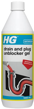 HG Drain & Plug Unblocker Gel, Effective Cleaner & Sink Clog Remover & Toilet Unblocker, Heavy Duty Sink & Plug Hole Treatment - 1 Litre, Packaging may vary