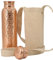 Kitchen Science Copper Water Bottle (34oz/1000ml) w/a Carrying Canvas Bag | 100% Pure Copper Bottle for Drinking Water | Lab-Tested, Heavy Duty & Leak-Proof | Authentic Ayurvedic Copper Water Bottle