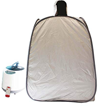 KOVFBRO Home Sauna Steam Box Sweat Stream Room Khan Tienda de Sauna Plegable para una Persona Gris-Plata
