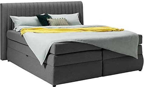 Möbel Jack Boxspringbett - Dunkelgrau - Webstoff - 180 x 200 cm