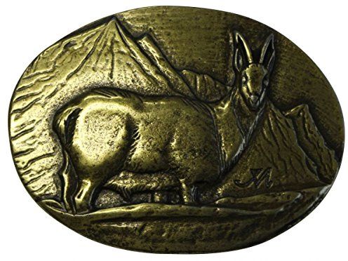 BELTINGER Gürtelschnalle Gams 4,0 cm | Buckle Wechselschließe Gürtelschließe 40mm Massiv | für Jagd-Outfit | Wechselgürtel bis 4cm