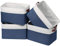Univivi Fabric Storage Baskets Set of 4, Rectangular Storage Baskets for Shelves, Foldable Baskets for Storage with Hard Bottom, Storage Boxes for Shelves, Toy, Clothes, Office - Navy