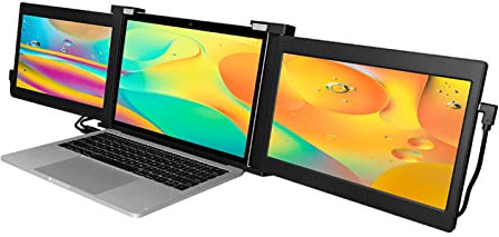 Annadue 13.3in FHD 1080P IPS Triple Portable Monitor, Laptop Extension Dual Screen, Compatible