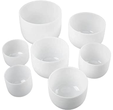 EIFINE Juego de Cristal de 7 a 13 Pulgadas Blanco Esmerilado for meditación, Yoga