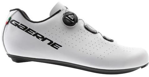 Gaerne Sprint Road Cycling Shoes - Lightweight Performance Bike Shoes with Stiff Nylon Sole, Breathable Fit & Precision Closure System for Road Cyclists - Matt White - Size 46