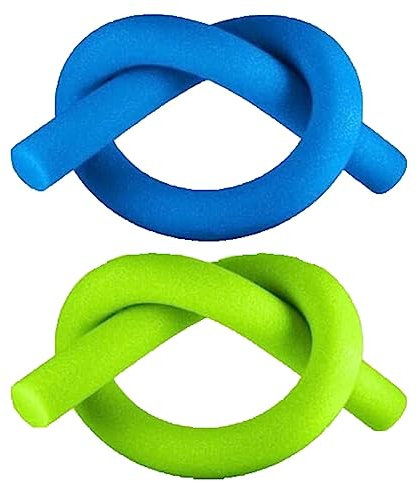 HshDUti Lot de 2 nouilles flottantes pour piscine - En mousse solide et flexible - Bleu + vert