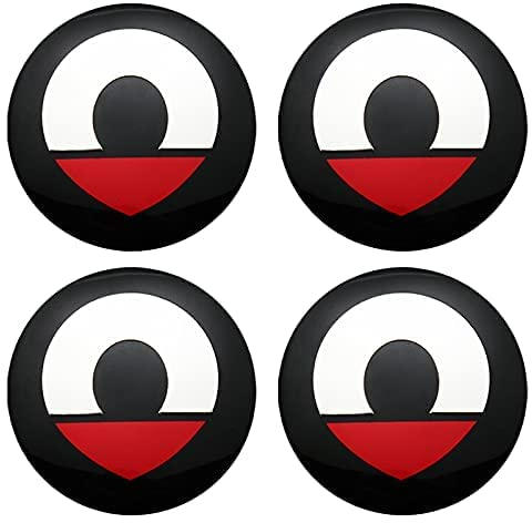 4 StüCk Auto Radnabenaufkleber FüR Smart Fortwo Forfour 453 451 450, ABS-Material 3D Radnaben-Zierkappen Radnabenkappen Logo-Aufkleber Mittelabdeckung Emblem-Abzeichen-Aufkleber,Red
