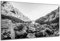 DARO Design - Wand-Bild auf 6mm HDF 30x20 cm Berg, Berge, Panorama Steine schwarz weiß - Wand-Deko Bilder Geschenk