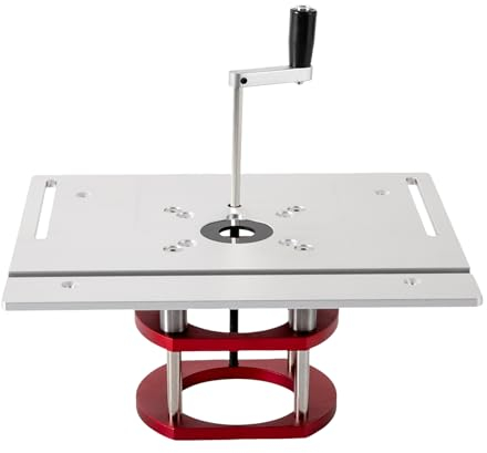 Router Lift, mesa de fresado para fresadoras superiores con juego de 3 mesas de fresado para fresadoras superiores, sistema de elevación preciso, incluye transportador y bisel, elevación máxima de 51