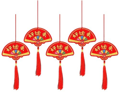 Frsoinor Chinesisches Neujahrs-Wanddeko Chinesisches Neujahrs-Wohndeko 2024 Frühlingsfest Pflanzenanhänger, 5 Stück