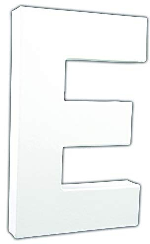 Décopatch AC704Cpack 3x Buchstabe E aus Pappmaché 3x13,5x20,5cm Weiß