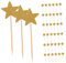 STOBAZA 70 Stücke Sterne Glitter Kuchen Topper Backen Cupcake Ornamente Papier Holz Material