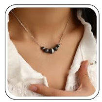 Inilbran Boho Schwarze Perlenhalskette Choker Vintage Navajo Perlenhalskette Runde Schwarze Perlenhalskette Minimalistischer Western Perlenhalskette Schmuck Für Frauen Und Mädchen