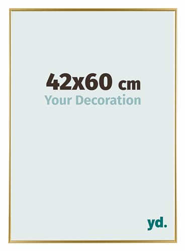 Your Decoration - Bilderrahmen 42x60 cm - Gold - Bilderrahmen aus Kunststoff mit Acrylglas - Antireflex - 42x60 Rahmen - Evry